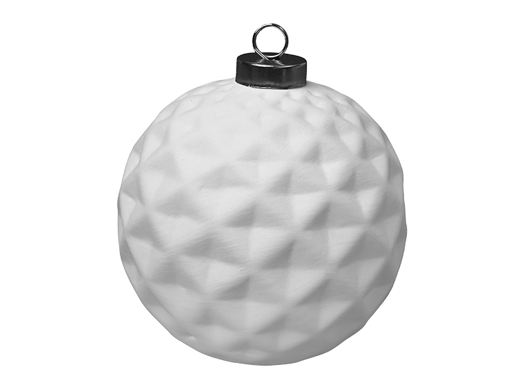 Bisque Faceted Silver Cap Ball Ornament (Case of 8)