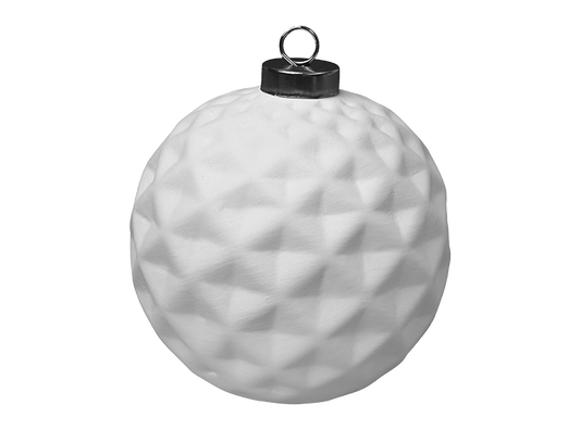 Bisque Faceted Silver Cap Ball Ornament (Case of 8)