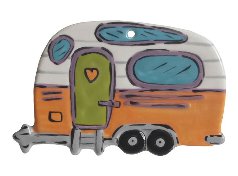 Bisque Flat Camper Ornament (Case of 12)