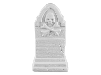 Bisque Crossbones Tombstone (Case of 6)