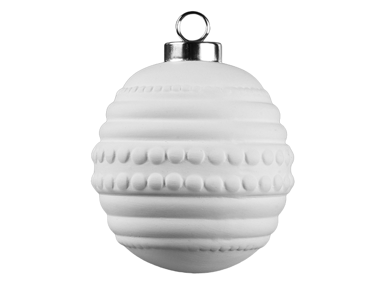 Bisque Mid-Mod Ball Ornament (Case of 12)