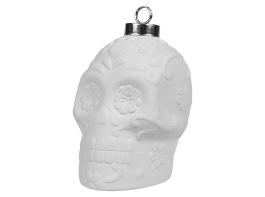 Bisque Day Of The Dead Skull Ornament (Case of 9)