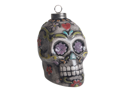 Bisque Day Of The Dead Skull Ornament (Case of 9)