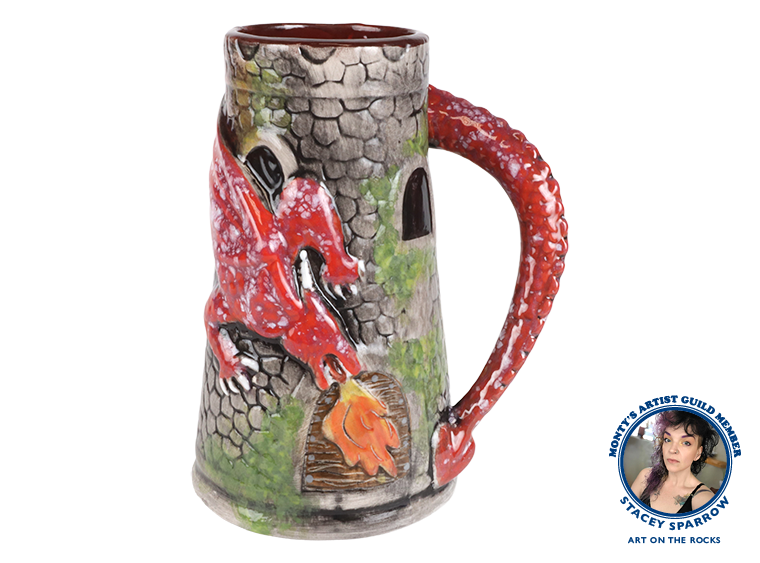 Bisque Dragon Keep Stein (Case of 4)