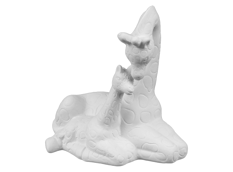 Bisque Mama And Baby Giraffe Figurine (Case of 4)