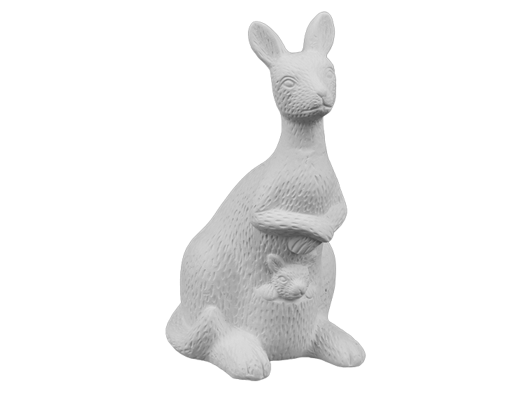 Bisque Mama And Baby Kangaroo (Case of 6)
