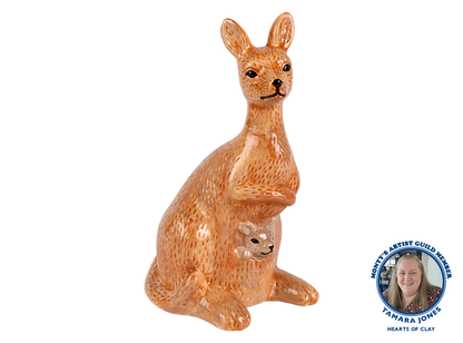 Bisque Mama And Baby Kangaroo (Case of 6)