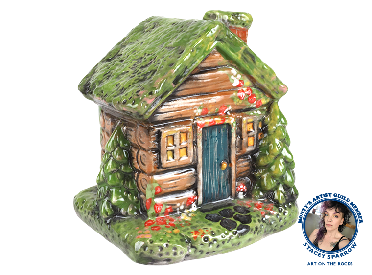 Bisque Cozy Cottage Incense Holder (Case of 4)