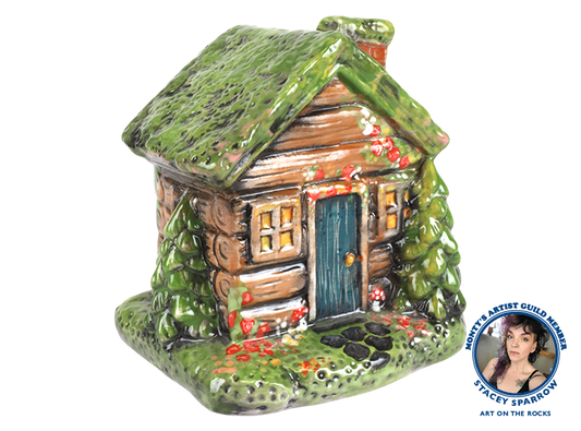 Bisque Cozy Cottage Incense Holder (Case of 4)