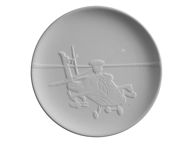 Bisque Helicopter Plate (Case of 12)