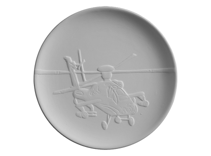 Bisque Helicopter Plate (Case of 12)