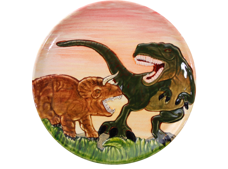 Bisque Dinosaur Plate (Case of 12)