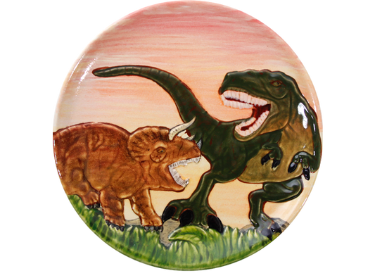 Bisque Dinosaur Plate (Case of 12)