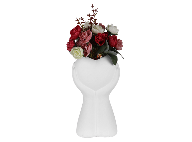 Bisque Heart In My Hands Vase (Case of 4)