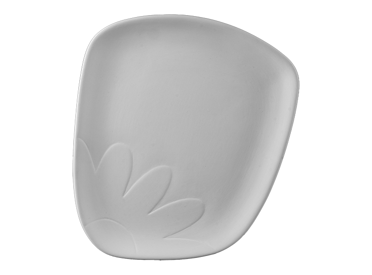 Bisque Funky Blooms Plate (Case of 6)
