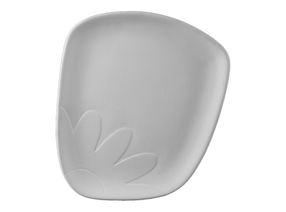 Bisque Funky Blooms Plate (Case of 6)