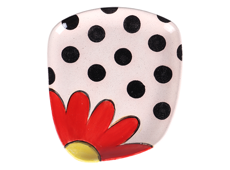 Bisque Funky Blooms Plate (Case of 6)