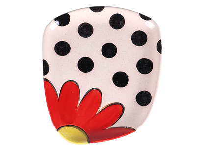 Bisque Funky Blooms Plate (Case of 6)