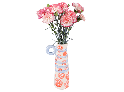 Bisque Slender Banded Vase (Case of 6)