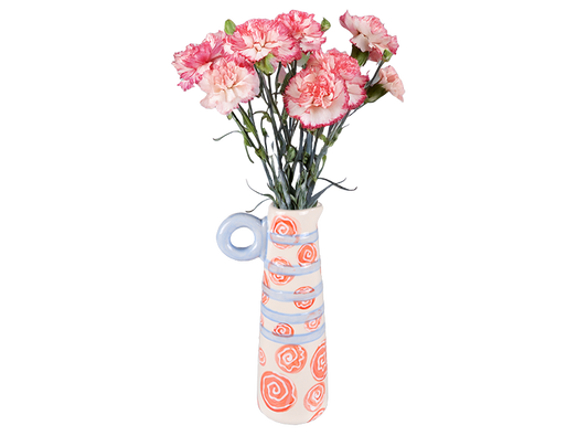Bisque Slender Banded Vase (Case of 6)