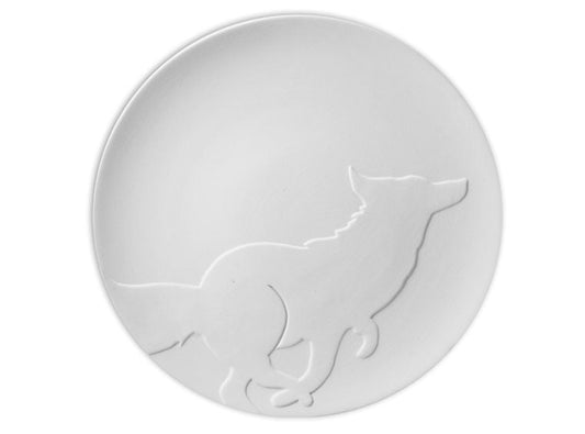 Bisque Coupe Fox Plate (Case of 4)