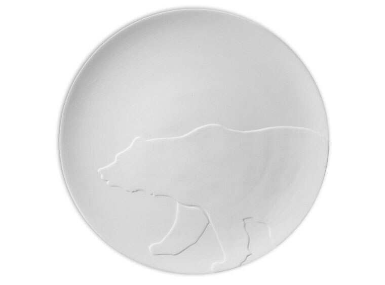 Bisque Coupe Bear Plate (Case of 4)