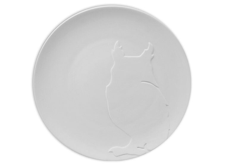 Bisque Coupe Owl Plate (Case of 4)
