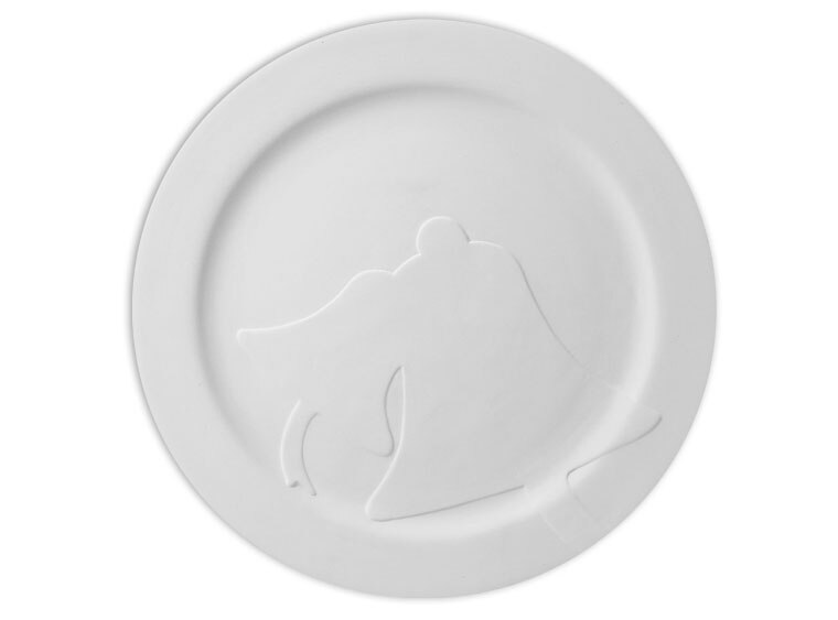 Bisque Rim Christmas Bells Plate (Case of 4)