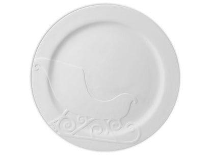 Bisque Rim Sleigh Plate (Case of 4)