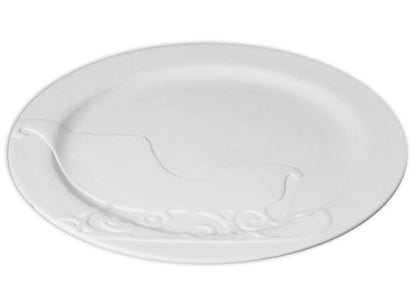 Bisque Rim Sleigh Plate (Case of 4)