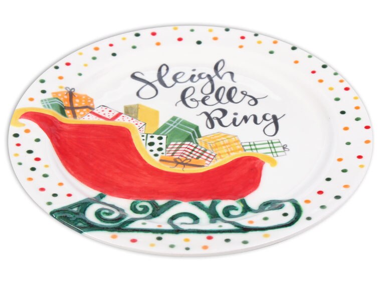 Bisque Rim Sleigh Plate (Case of 4)