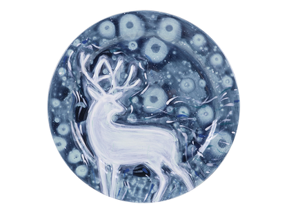 Bisque Rim Deer Plate (Case of 4)