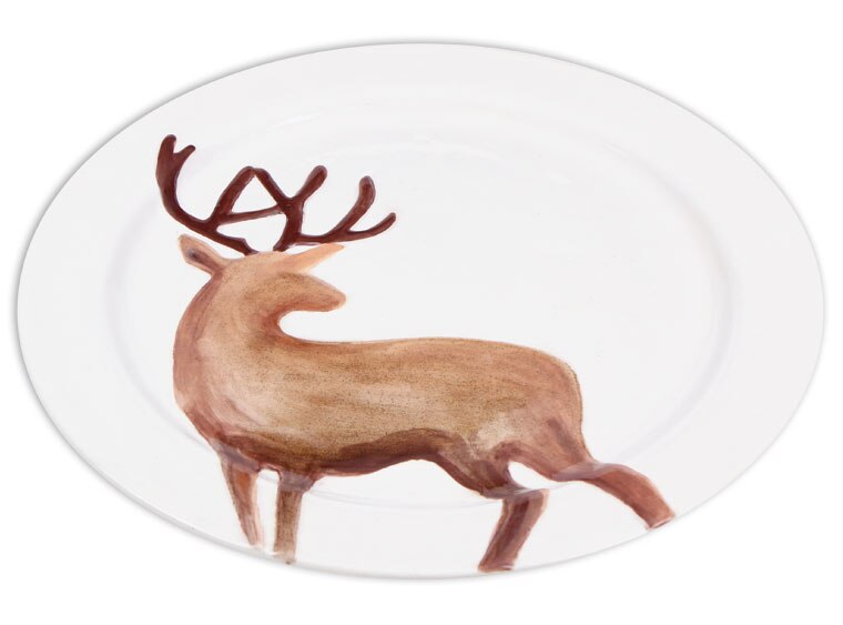 Bisque Rim Deer Plate (Case of 4)