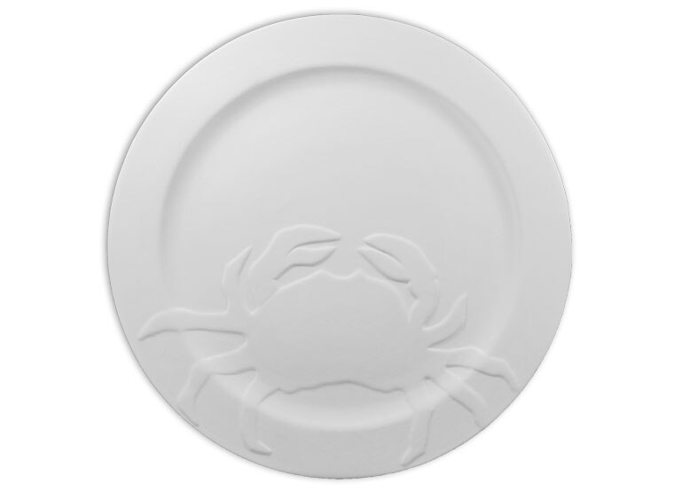 Bisque Rim Crab Plate (Case of 4)