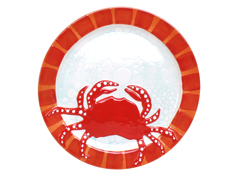 Bisque Rim Crab Plate (Case of 4)
