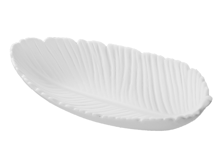 Bisque Feather Dish (Case of 6)