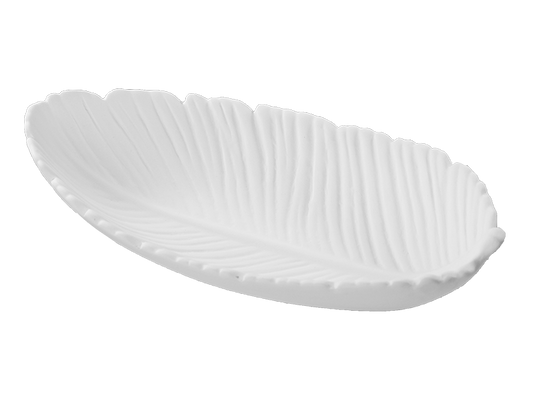 Bisque Feather Dish (Case of 6)