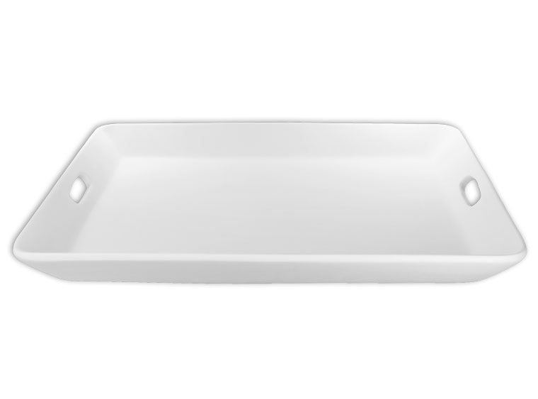 Bisque Rectangle Tray With Handles (Case of 2)