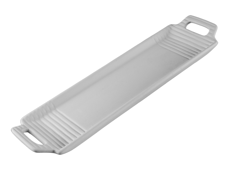 Bisque Corrugated Edge Handled Tray (Case of 4)