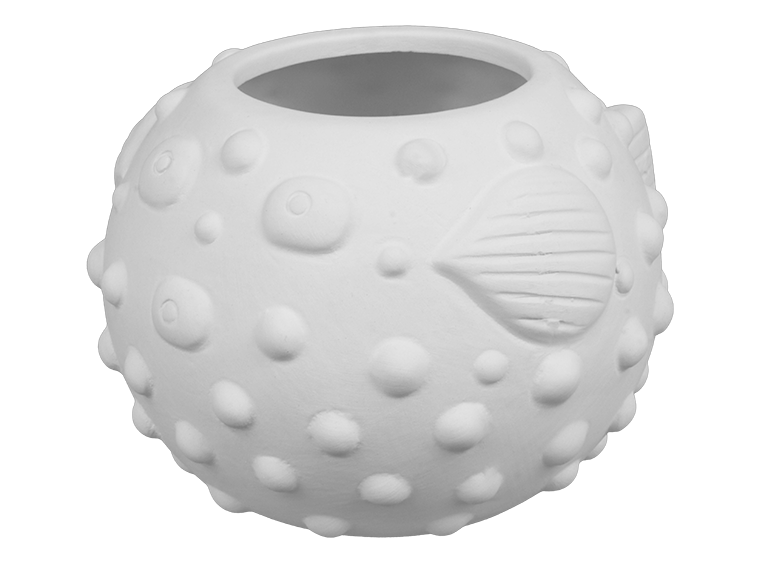 Bisque Blowfish Container (Case of 6)
