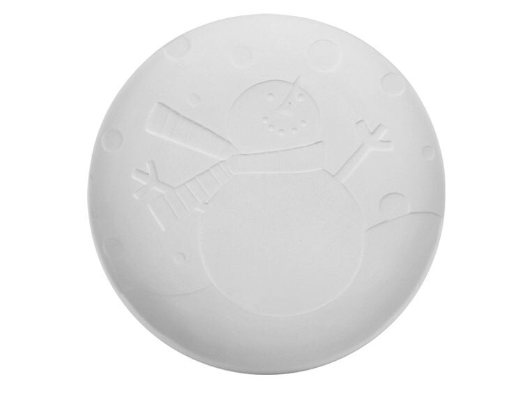 Bisque Snowman Plate (Case of 6)