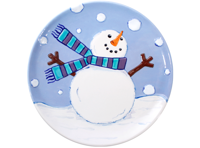 Bisque Snowman Plate (Case of 6)