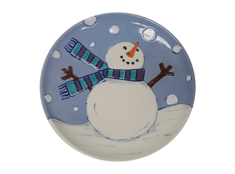 Bisque Snowman Plate (Case of 6)