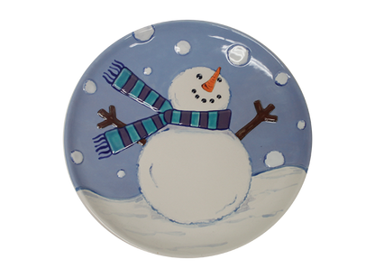 Bisque Snowman Plate (Case of 6)