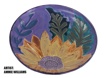 Bisque Summer Sunflower Plate (Case of 6)