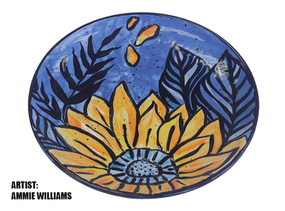 Bisque Summer Sunflower Plate (Case of 6)