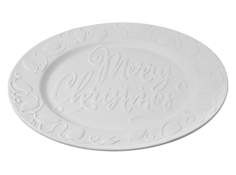 Bisque Christmas Lights Platter (Case of 4)