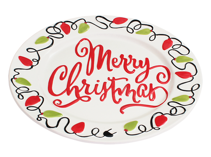 Bisque Christmas Lights Platter (Case of 4)