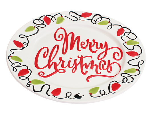 Bisque Christmas Lights Platter (Case of 4)