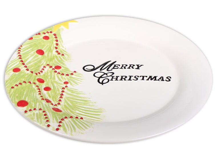 Bisque Christmas Tree Platter (Case of 4)